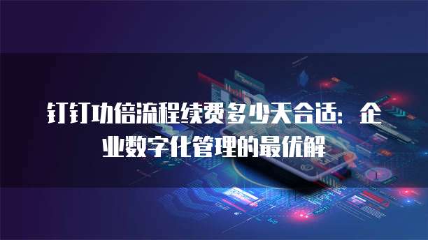 钉钉功倍流程续费多少天合适:企业数字化管理的最优解