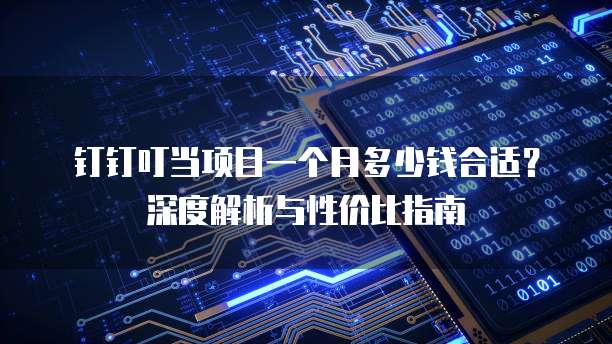 钉钉叮当项目一个月多少钱合适?深度解析与性价比指南