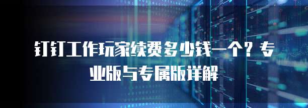 钉钉工作玩家续费多少钱一个？专业版与专属版详解