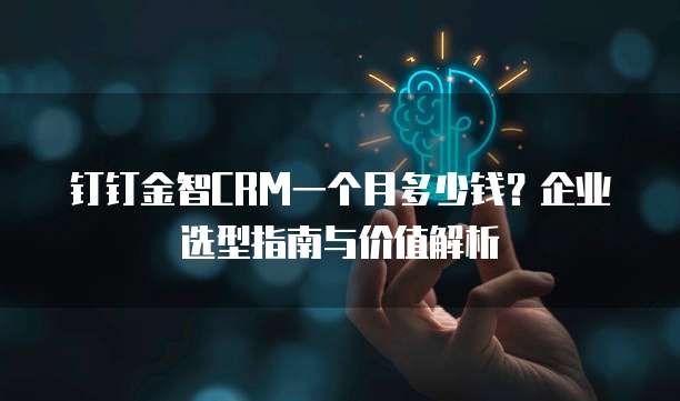 钉钉金智CRM一个月多少钱?企业选型指南与价值解析
