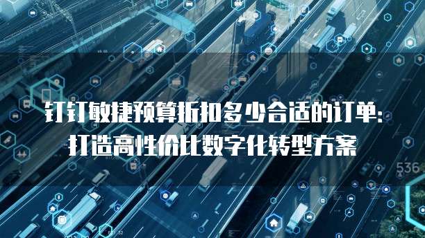 钉钉敏捷预算折扣多少合适的订单：打造高性价比数字化转型方案