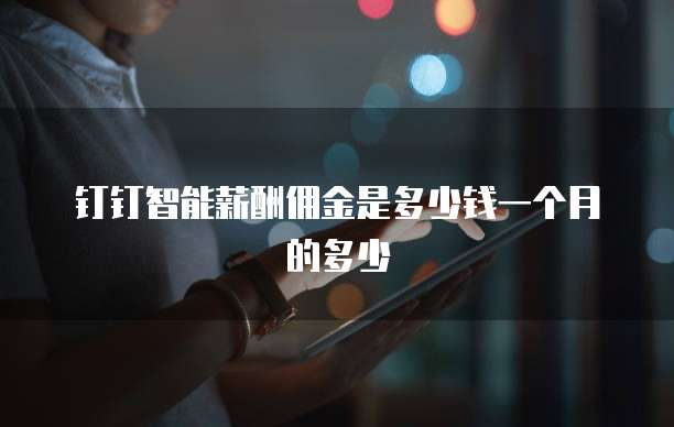 钉钉智能薪酬佣金是多少钱一个月的多少