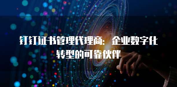 钉钉证书管理代理商:企业数字化转型的可靠伙伴