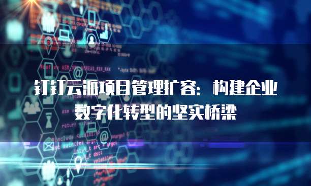 钉钉云派项目管理扩容:构建企业数字化转型的坚实桥梁