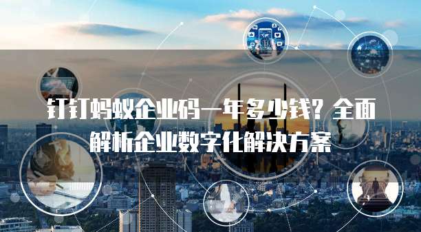 钉钉蚂蚁企业码一年多少钱?全面解析企业数字化解决方案