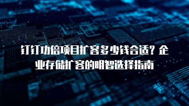 钉钉功倍项目扩容多少钱合适?企业存储扩容的明智选择指南