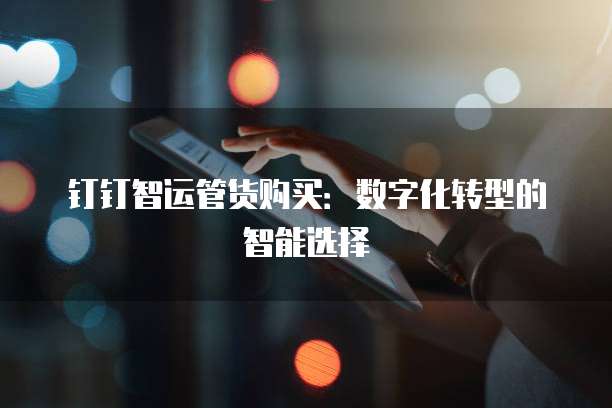 钉钉智运管货购买:数字化转型的智能选择