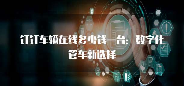 钉钉车辆在线多少钱一台:数字化管车新选择
