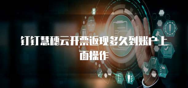 钉钉慧穗云开票返现多久到账户上面操作