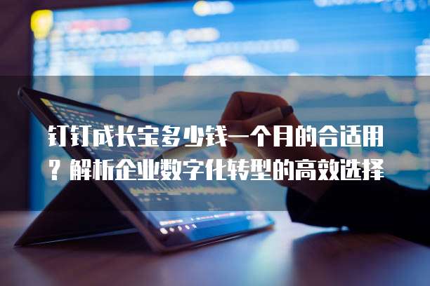 钉钉成长宝多少钱一个月的合适用?解析企业数字化转型的高效选择