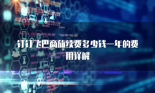 钉钉飞巴商旅续费多少钱一年的费用详解