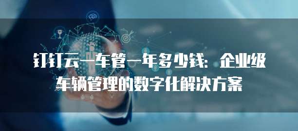 钉钉云一车管一年多少钱:企业级车辆管理的数字化解决方案