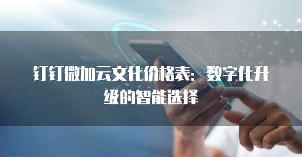 钉钉微加云文化价格表：数字化升级的智能选择