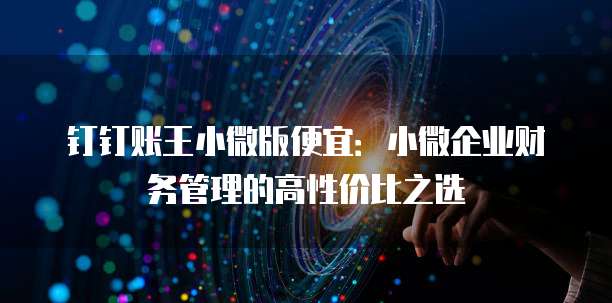 钉钉账王小微版便宜:小微企业财务管理的高性价比之选