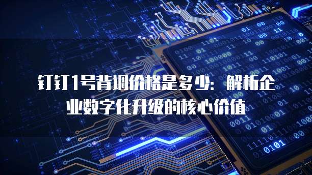 钉钉1号背调价格是多少:解析企业数字化升级的核心价值