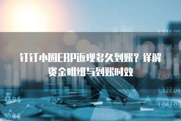 钉钉小圈ERP返现多久到账?详解资金明细与到账时效