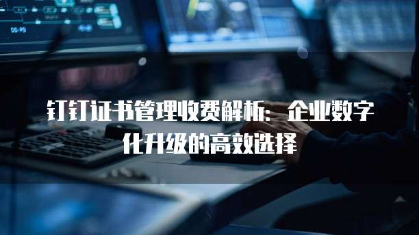 钉钉证书管理收费解析:企业数字化升级的高效选择