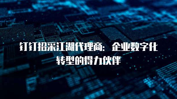 钉钉招采江湖代理商:企业数字化转型的得力伙伴