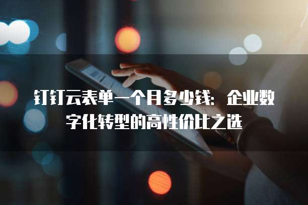 钉钉云表单一个月多少钱:企业数字化转型的高性价比之选