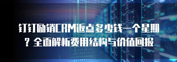钉钉励销CRM返点多少钱一个星期？全面解析费用结构与价值回报