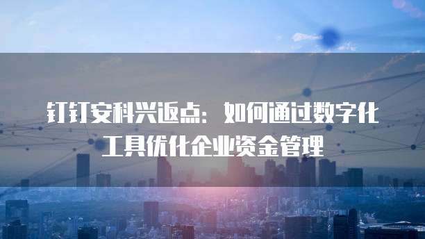 钉钉安科兴返点:如何通过数字化工具优化企业资金管理