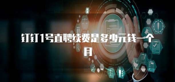 钉钉1号直聘续费是多少元钱一个月