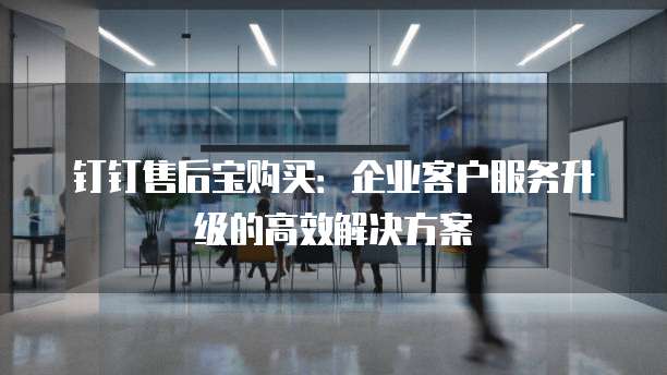 钉钉售后宝购买：企业客户服务升级的高效解决方案