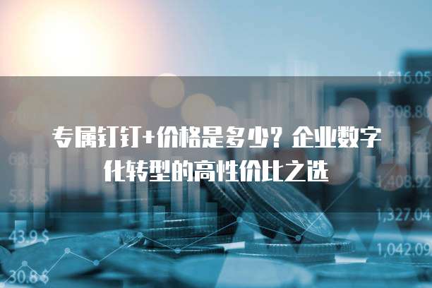 专属钉钉+价格是多少?企业数字化转型的高性价比之选