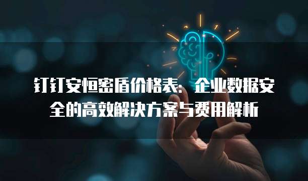 钉钉安恒密盾价格表:企业数据安全的高效解决方案与费用解析