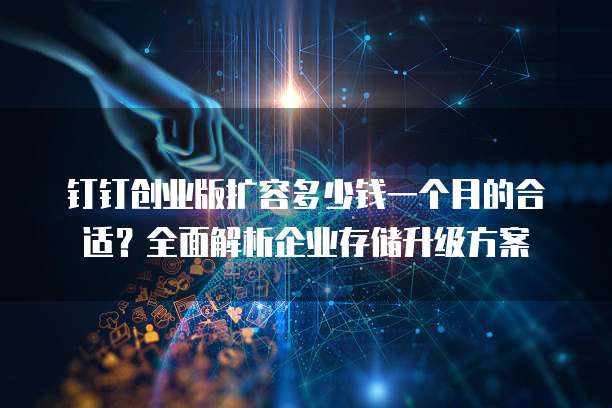 钉钉创业版扩容多少钱一个月的合适?全面解析企业存储升级方案