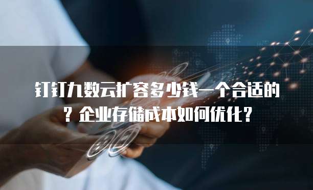 钉钉九数云扩容多少钱一个合适的?企业存储成本如何优化?
