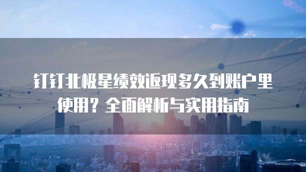 钉钉北极星绩效返现多久到账户里使用?全面解析与实用指南