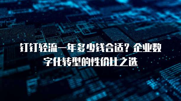 钉钉轻流一年多少钱合适?企业数字化转型的性价比之选