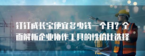 钉钉成长宝便宜多少钱一个月?全面解析企业协作工具的性价比选择