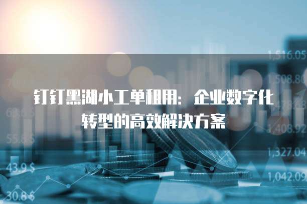 钉钉黑湖小工单租用:企业数字化转型的高效解决方案