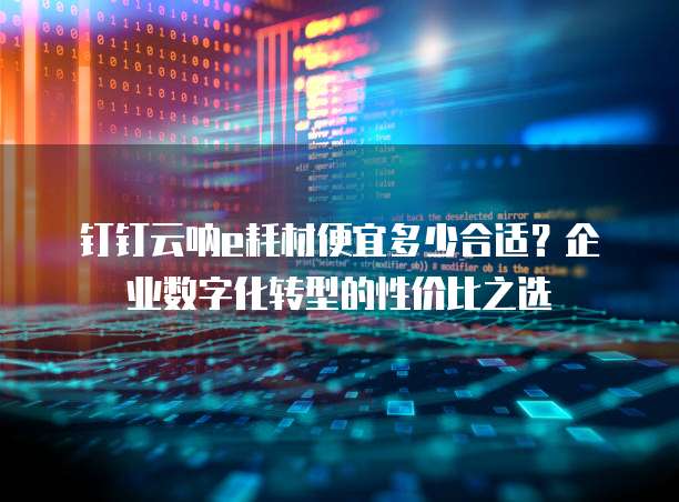 钉钉云呐e耗材便宜多少合适?企业数字化转型的性价比之选