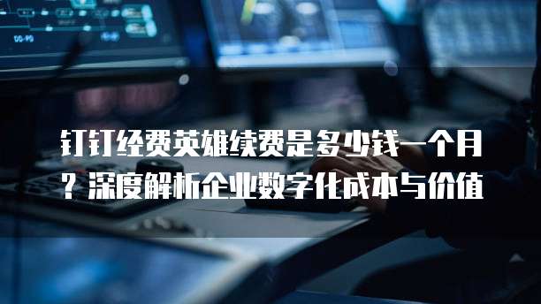 钉钉经费英雄续费是多少钱一个月?深度解析企业数字化成本与价值