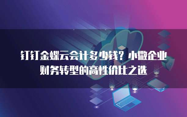 钉钉金蝶云会计多少钱?小微企业财务转型的高性价比之选