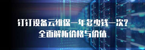 钉钉设备云维保一年多少钱一次?全面解析价格与价值