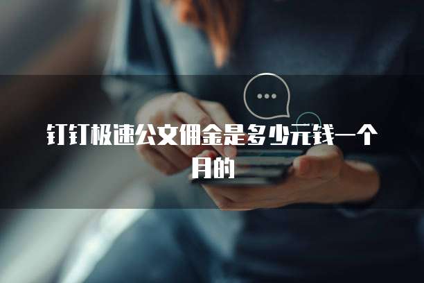 钉钉极速公文佣金是多少元钱一个月的