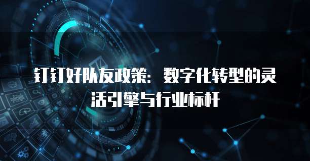 钉钉好队友政策:数字化转型的灵活引擎与行业标杆