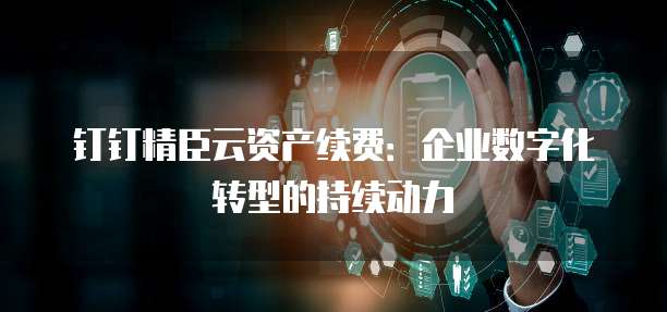 钉钉精臣云资产续费：企业数字化转型的持续动力