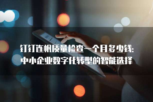 钉钉连帆质量检查一个月多少钱:中小企业数字化转型的智能选择