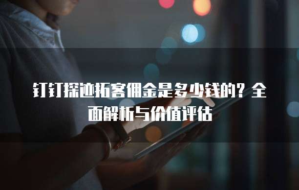 钉钉探迹拓客佣金是多少钱的?全面解析与价值评估