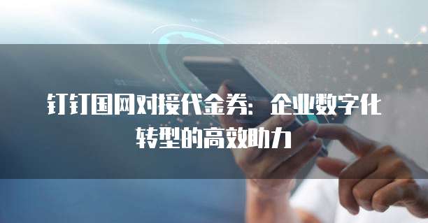 钉钉国网对接代金券:企业数字化转型的高效助力