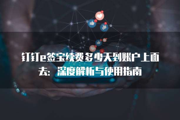 钉钉e签宝续费多少天到账户上面去:深度解析与使用指南