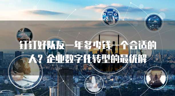 钉钉好队友一年多少钱一个合适的人?企业数字化转型的最优解