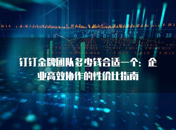 钉钉金牌团队多少钱合适一个:企业高效协作的性价比指南