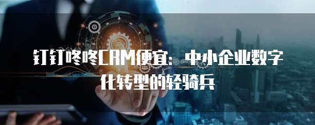 钉钉咚咚CRM便宜：中小企业数字化转型的轻骑兵