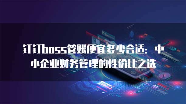 钉钉boss管账便宜多少合适:中小企业财务管理的性价比之选